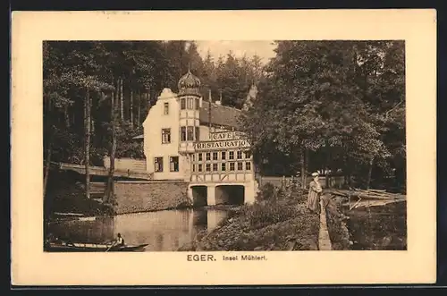 AK Eger, Café-Restauration Insel Mühlerl