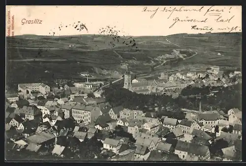 AK Graslitz, Teilansicht mit Blick ins Land
