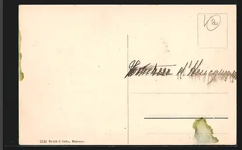 AK Karlsbad, Cafe Freundschaftssaal, Flaneure im Park