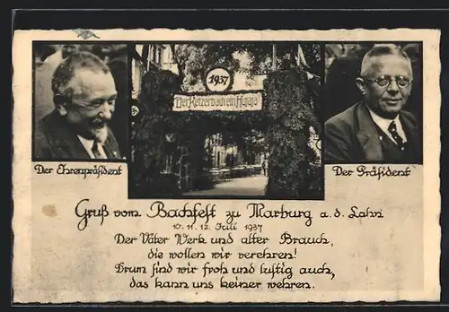 AK Marburg, Ehrenpräsident und Präsident 1937