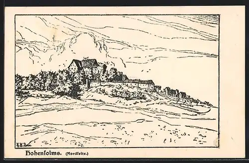 AK Hohensolms, Nordseite der Burg Hohensolms