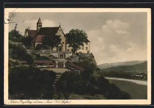 AK Engelberg /Main, Kloster Engelberg mit Mainblick