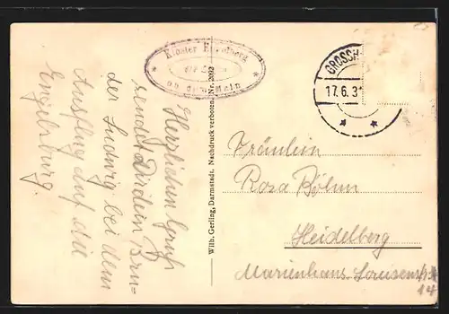 AK Engelberg /Main, Kloster Engelberg mit Mainblick