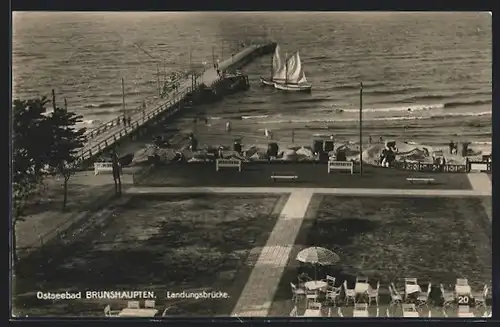 AK Brunshaupten /Ostsee, Landungsbrücke aus der Vogelschau