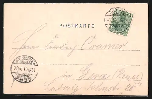 AK Apolda, Teilansicht mit Kirche