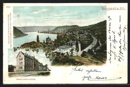 AK Boppard a. Rh., Teilansicht, Ursulinenkloster