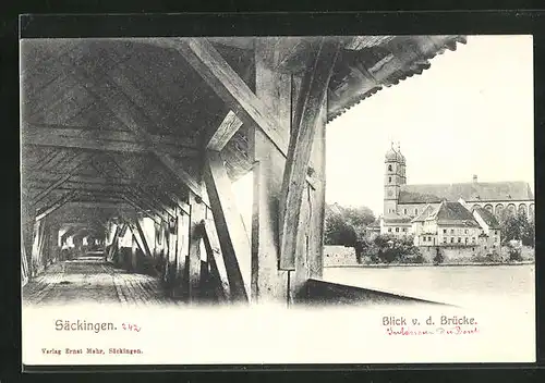 AK Säckingen, Blick v. d. Brücke