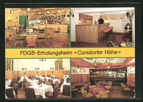 AK Cursdorf, FDGB-Erholungsheim Cursdorfer Höhe, Innenansichten