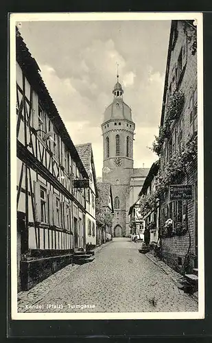 AK Kandel / Pfalz, Partie in der Turmgasse