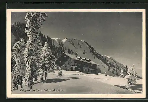 AK Oberstdorf, Alpenhotel Schönblick mit Söllereck