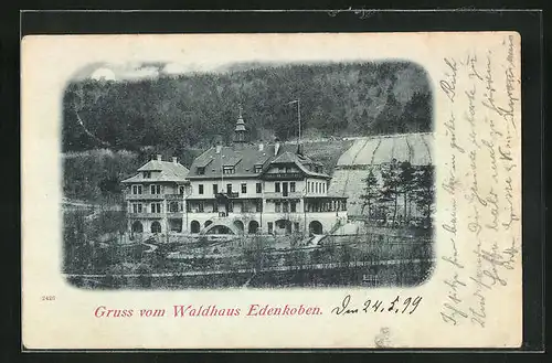 Mondschein-AK Edenkoben, Hotel Waldhaus