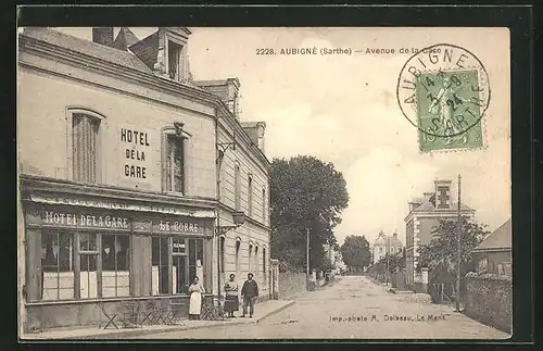 AK Aubigné, Hotel de la Gare, Avenue de la Gare