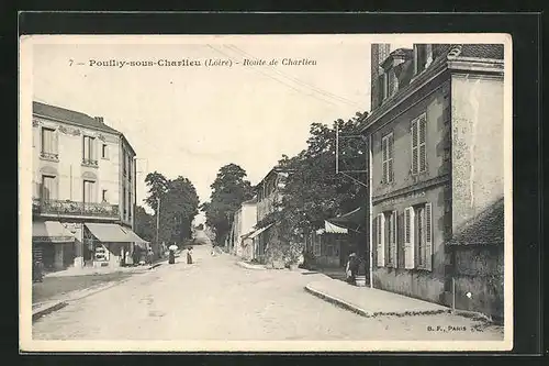 AK Pouilly-sous-Charlieu, Route de Charlieu, Strassenpartie