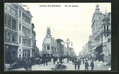 AK Rio de Janeiro, Avenida Rio Branco, Strassenpartie