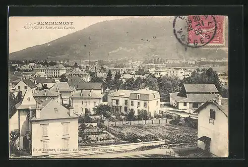 AK Remiremont, Vue prise du Sentier des Gardes, Teilansicht des Ortes