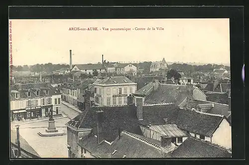 AK Arcis-sur-Aube, Vue panoramique, Centre de la Ville