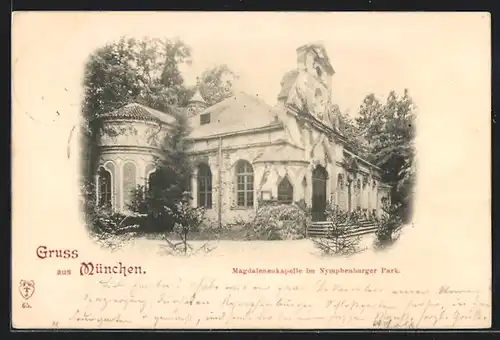 AK München, Magdalenenkapelle im Nymphenburger Park