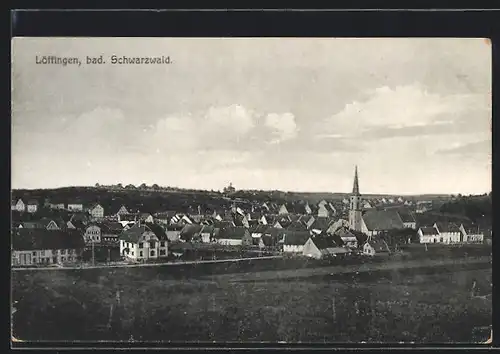 AK Löffingen /Bad. Schwarzwald, Teilansicht mit Kirche