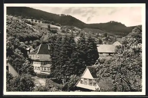 AK Oberharmersbach-Riesbach /Badischer Schwarzwald, Gasthaus und Pension Sonne