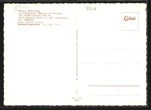 AK Höchenschwand, Haus Christa