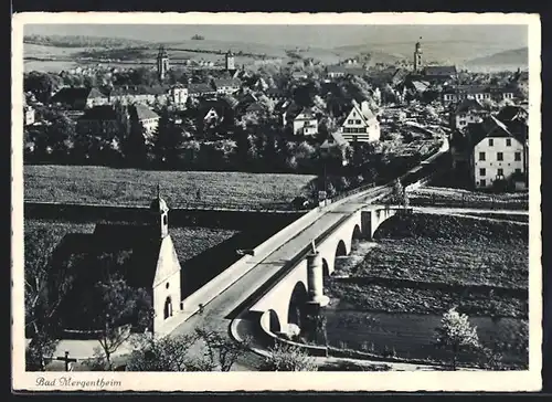 AK Bad Mergentheim, Ortsansicht mit Brücke