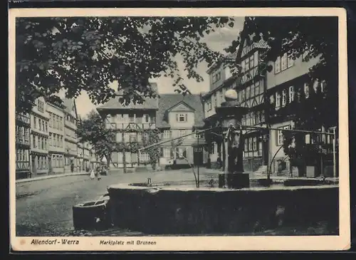 AK Allendorf /Werra, Marktplatz mit Brunnen