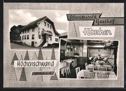 AK Höchenschwand, Schwarzwald Gasthof Hirschen, Innenansicht