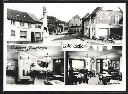 AK Finsterbergen / Thüringer Wald, Cafe Gessert, Mehrfachansicht u. Innenansichten
