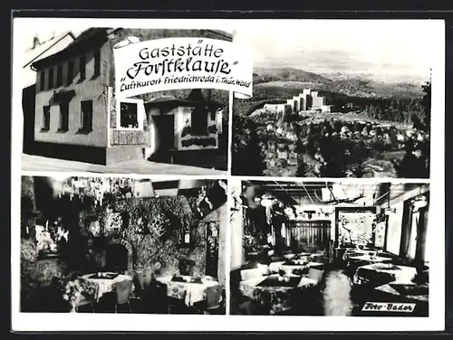 AK Friedrichroda i. Thür. Wald, Gasthaus Forstklause, Innenansichten