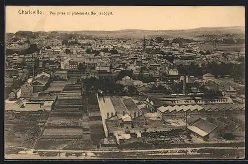 AK Charleville, Vue prise du plateau de Berthaucourt