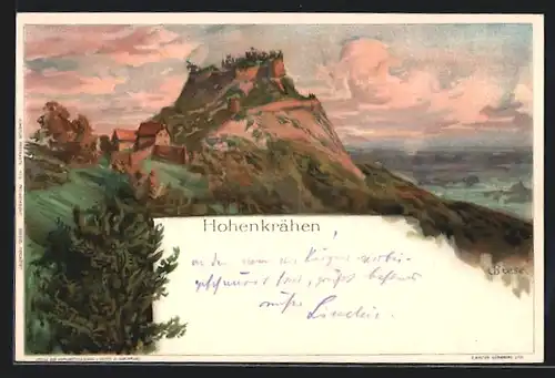 Künstler-AK C.Biese: Duchtlingen, Teilansicht mit Burg