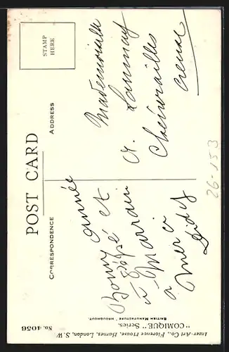 Künstler-AK Arthur Butcher: Junge schreibt einen Brief, Neujahrsgruss