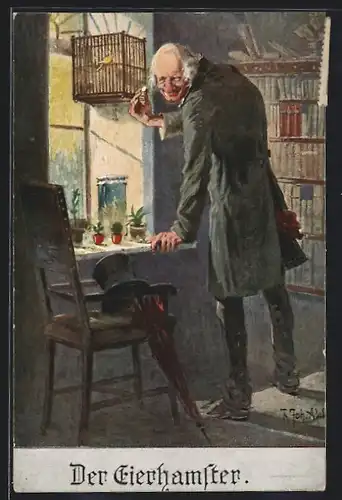 Künstler-AK Adolf (Jodolfi): Der Eierhamster