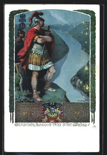 Künstler-AK Richard Assmann: Germanische Sunawend-Feier in der Wachau