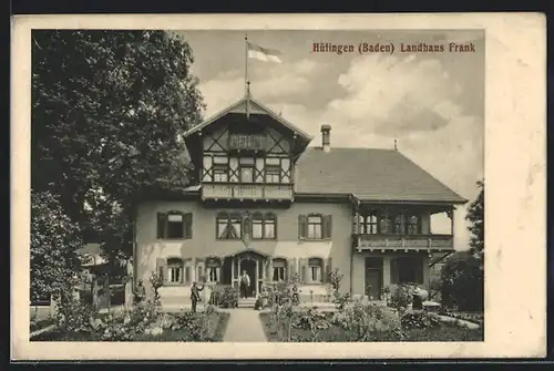 AK Hüfingen, Blick auf das Landhaus Frank mit Garten