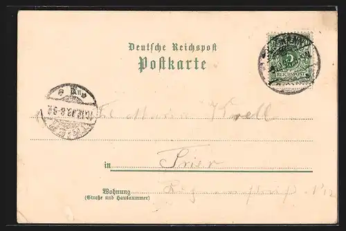 Lithographie Saarbrücken-St. Johann, Germania im Ehrenthal, Spichernberg, Denkmal der 40er