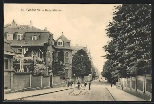 AK M. Gladbach, Fahrradfahrer an der Kaiserstrasse