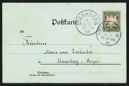 Lithographie Lindau i. B., Hafeneinfahrt