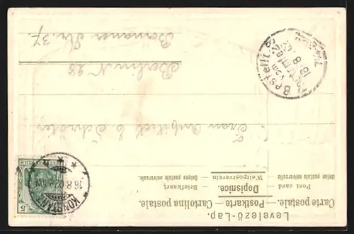 Passepartout-Lithographie Konstanz, Ortsansicht mit Dampfer, Wappen