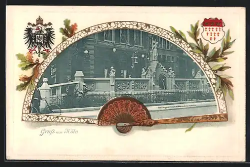 Passepartout-Lithographie Köln, Am Heinzelmännchenbrunnen, Wappen