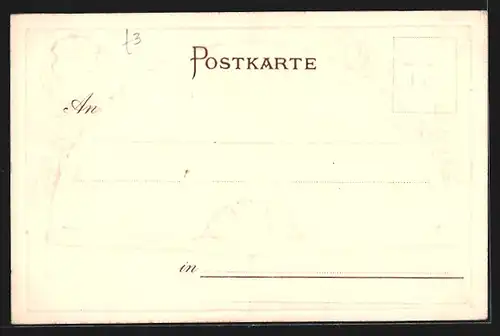 Passepartout-Lithographie Köln, Am Heinzelmännchenbrunnen, Wappen