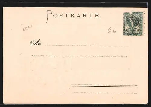 Passepartout-Lithographie Oberammergau, Wappen