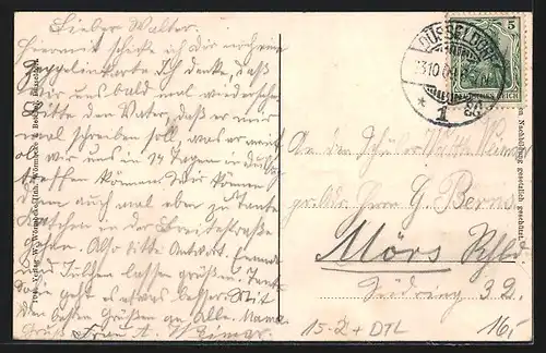 AK Düsseldorf, Zeppelin über der Stadt