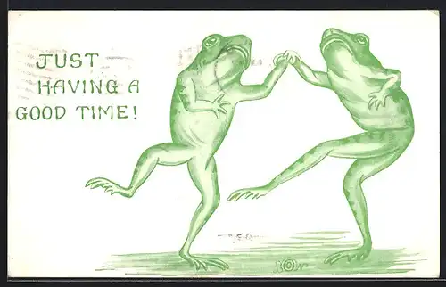 Künstler-AK Frösche beim Tanzen