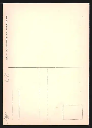 AK Engel mit Fanfare auf Wolke, Briefmarkencollage