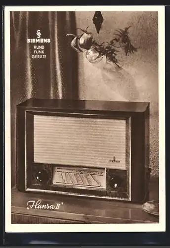 AK Radio Hansa II auf einem Regal, Siemens Rundfunkgeräte