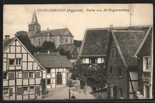AK Engelskirchen i. Aggertal, Ortsansicht mit Kirche