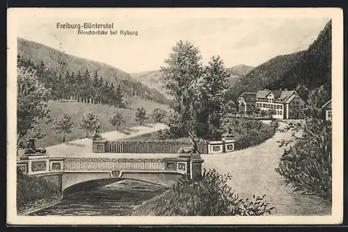 AK Freiburg-Günterstal, Partie an der Hirschbrücke