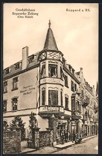 AK Boppard a. Rh., Geschäftshaus der Bopparder Zeitung
