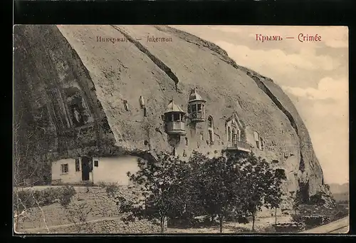 AK Inkerman /Crimée, Höhlenwohnungen und in den Fels gehauene Kirchen